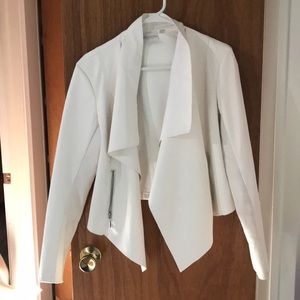 White pleather open jacket